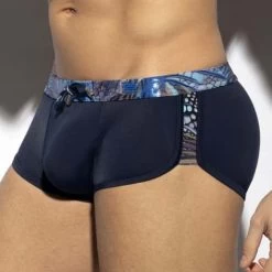 Boxer De Bain ES Collection Tropical Glitter 2225 -Boutique De Lingerie Boxerbain es 2225 bleu 4