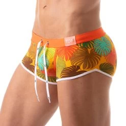 Boxer De Bain Floral Swim TOF PARIS TOF192J -Boutique De Lingerie Boxerbain tof TOF192J jaune 4
