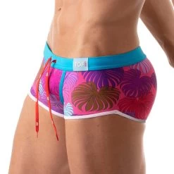 Boxer De Bain Floral Swim TOF PARIS TOF192P -Boutique De Lingerie Boxerbain tof TOF192P rose 4