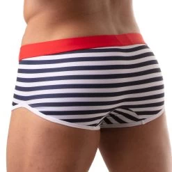 Boxer De Bain Iconic Swim TOF PARIS TOF207BU -Boutique De Lingerie Boxerbain tof TOF207BU raye 3