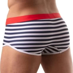 Boxer De Bain Iconic Swim TOF PARIS TOF207BU -Boutique De Lingerie Boxerbain tof tof207bu raye 3 1