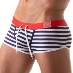 Boxer De Bain Iconic Swim TOF PARIS TOF207BU -Boutique De Lingerie Boxerbain tof tof207bu raye 4 1