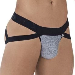 Jock Strap Xtremen Jacquard 91085 10 Jock Strap Xtremen Jacquard 91085 -Boutique De Lingerie JockStrap xtremen 91085 gris 4