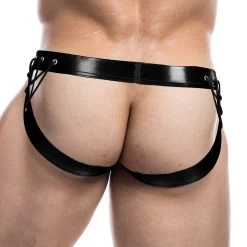 Jock Strap Cut4Men Black Leatherette C4M14 -Boutique De Lingerie Jockstrap c4m C4M14 noir 3