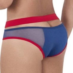 Slip De Bain Candyman Mesh Stripes 99501 -Boutique De Lingerie Slipbain candy 99501 bleu 3