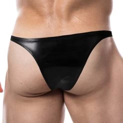 Tanga Cut4Men Black Leatherette C4M11 -Boutique De Lingerie Tanga c4m C4M11 noir 3