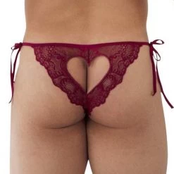 Tanga Candyman Lace Heart 99579 -Boutique De Lingerie Tanga candy 99579 bordeau 3