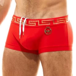 Boxer De Bain Modus Vivendi Glam Meander AS2121 -Boutique De Lingerie boxerbain modus as2121 rouge 4