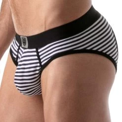 Slip Empty Bottom Stripes TOF PARIS TOF103N -Boutique De Lingerie emptyBottom tof TOF103N noir 4