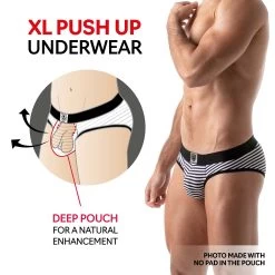 Slip Empty Bottom Stripes TOF PARIS TOF103N -Boutique De Lingerie emptyBottom tof TOF103N noir 5