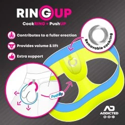 Jock Strap Cockring Addicted Mesh AD924 -Boutique De Lingerie jockstrap addicted AD924 jaune 6