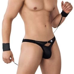 Jock Strap Candyman Chain And Cuffs 99621 -Boutique De Lingerie jockstrap candy 99621 noir 4