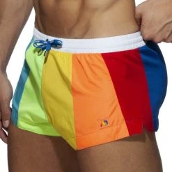 Short De Bain Addicted Rainbow ADS239 -Boutique De Lingerie shortbain addicted ADS239 blanc 4