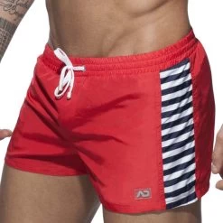 Short De Bain Addicted Sailor Stripes ADS177 -Boutique De Lingerie shortbain addicted ads177 rouge 4