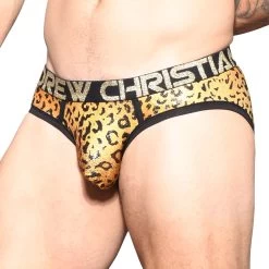Slip Andrew Christian Glam Leopard Almost Naked 91913 -Boutique De Lingerie slip andrew 91913 or 4