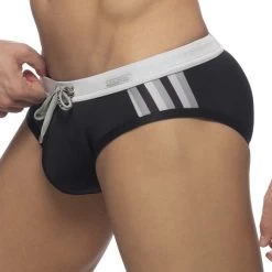 Slip De Bain Addicted Black Striped ADS281 -Boutique De Lingerie slipbain ads281 addicted argent 4