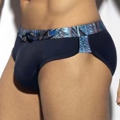 Slip De Bain ES Collection Tropical Glitter 2224 -Boutique De Lingerie slipbain es 2224 bleu 4