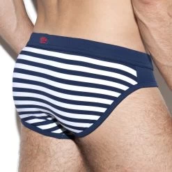 Slip De Bain ES Collection Flowery Sailor 1923 -Boutique De Lingerie slipbain escollection 1923 bleu 3