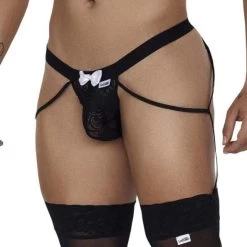 String Candyman Lace Garter 99679 -Boutique De Lingerie string candy 99679 noir 4