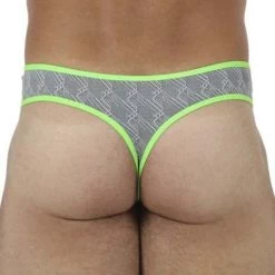 String Xtremen Jacquard 91077 -Boutique De Lingerie string xtremen 91077 gris 3